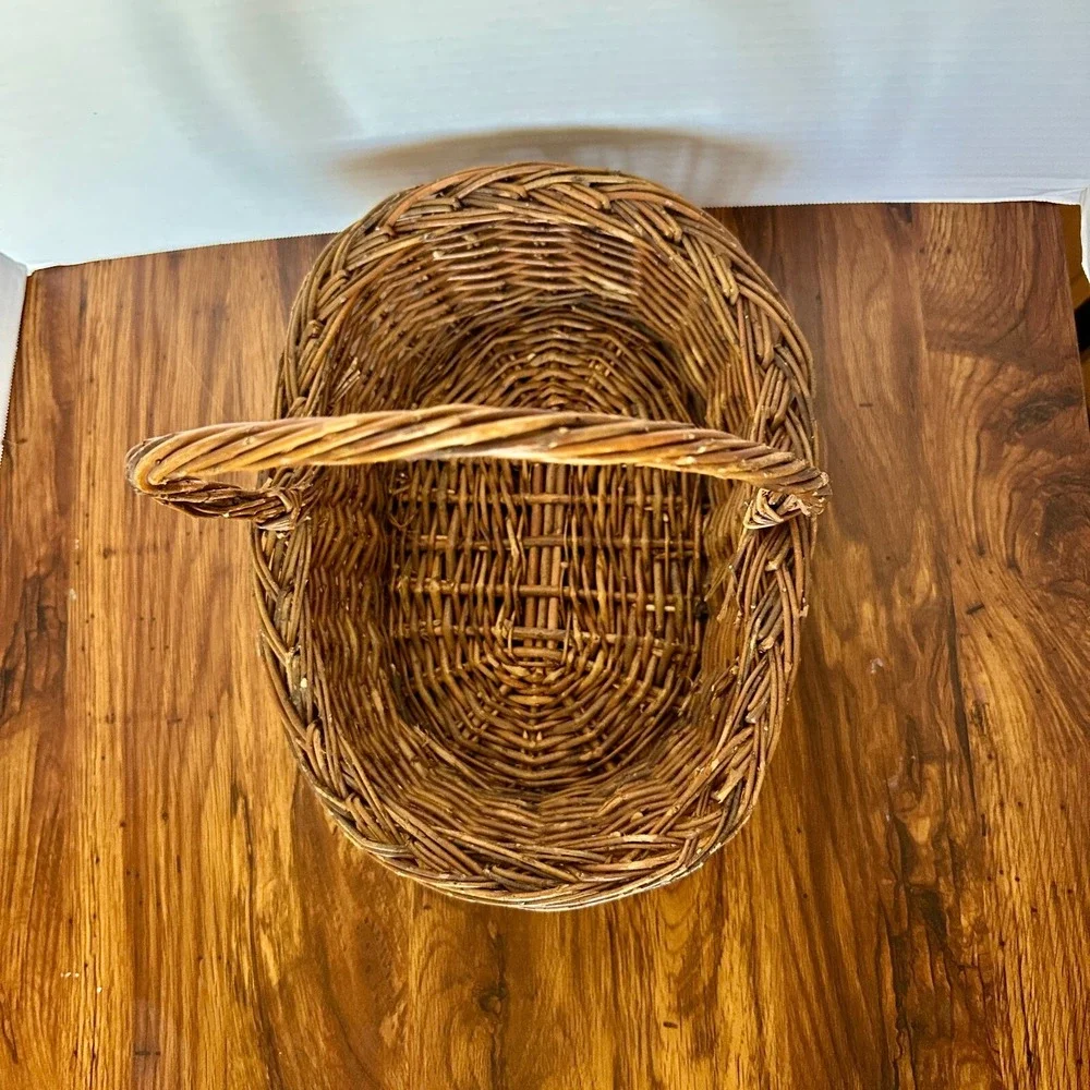 Rustic Wicker Basket with Handle 11